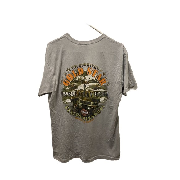Harley Davidson T-Shirt Gold Star Festus, Missouri Size Large Tank Army Forces - Picture 1 of 7